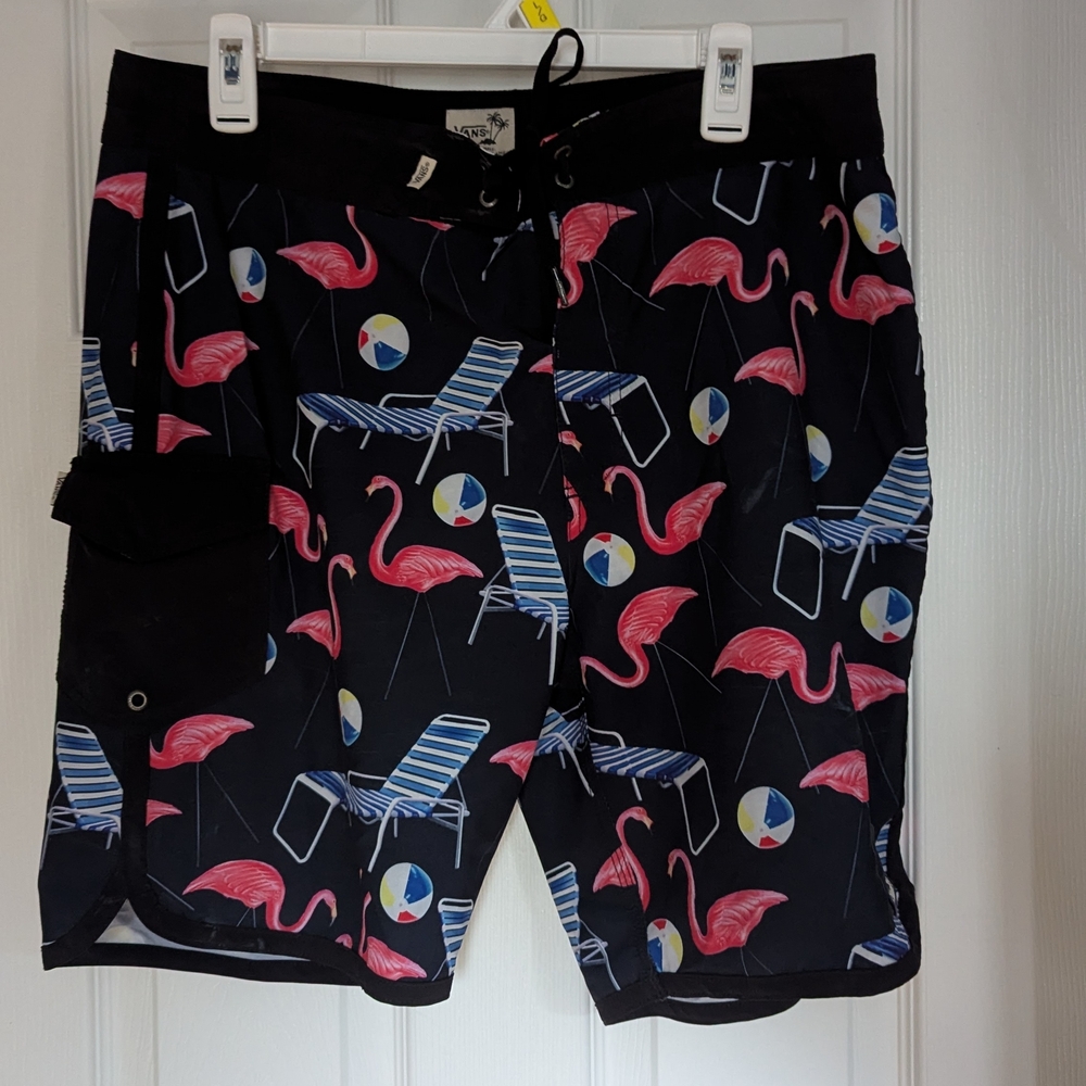 Vans Black Flamingo Swim Shorts
